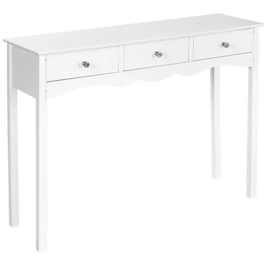 Hall table Side Table w/ 3 Drawers White {1}