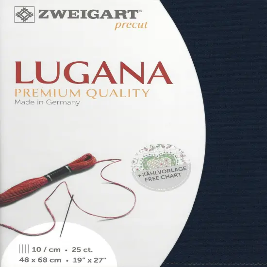 Precut Zweigart Lugana 25 count Navy Blue {1}