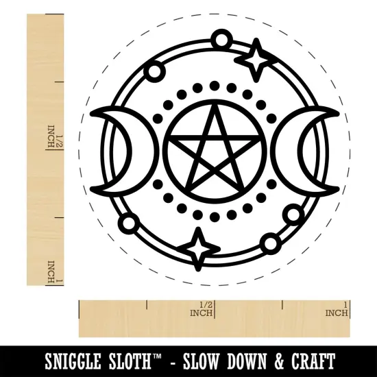 Moon and Star Orbit Self-Inking Rubber Stamp Ink Stamper for Stamping Crafting Planners Green {1}