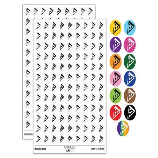 Pizza Slice Abstract 200+ 0.50" Round Stickers Dark Blue {1}