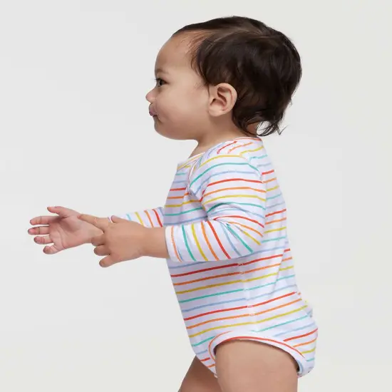 Rabbit Skins&reg; Infant Fine Jersey Long Sleeve Bodysuit Shadow stripe {6}