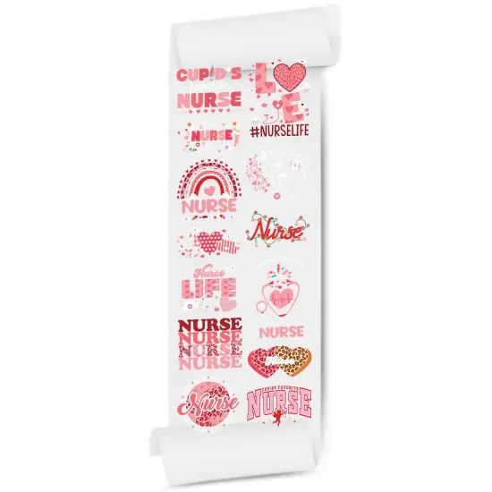 Valentine's Cupids Favorite Nurse 20x60 Direct-to-Film Gang Sheet for DTF Transfer {2}