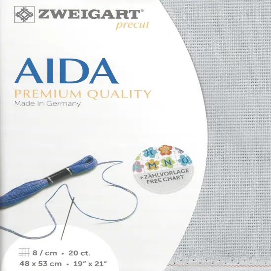 Precut Zweigart Aida extra fine 20 count Pearl Grey {1}
