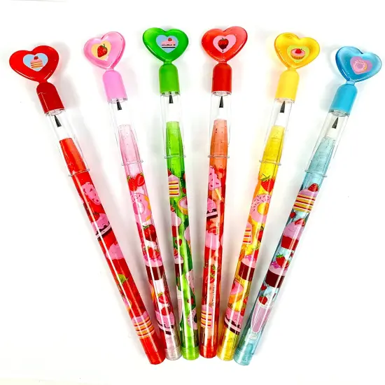 TINYMILLS 24 Pcs Assorted Strawberry Stackable Pencil Assortment with Eraser {3}