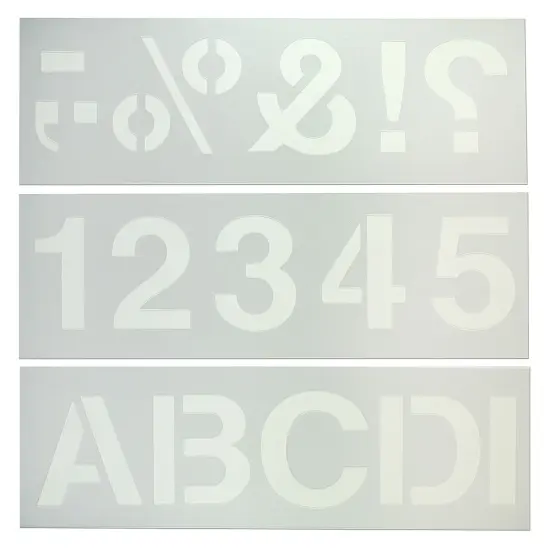 Creative Start Durable and Reusable Plastic Stencil Kit, Helvetica Font,3-inch Characters and Numbers {1}
