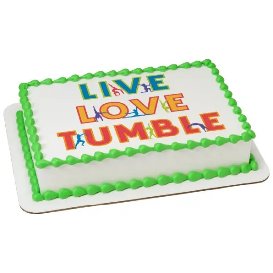 Live, Love, Tumble Edible Cake Topper Image 1/4 sheet {1}