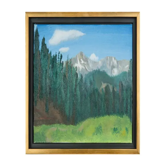 Creative Mark Illusions Floater Frame For 3/4" Deep Canvases - Black w/Antique Gold Edge - Set of 4 - For Galleries & Home Decor - Wood Floater Frames for Canvas Paintings- Complete Hanging Hardware {3}