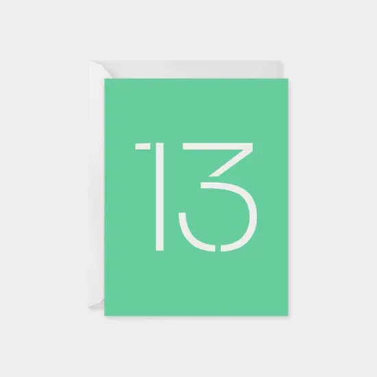 Birthday Age Card, Thirteen, Stencil {1}