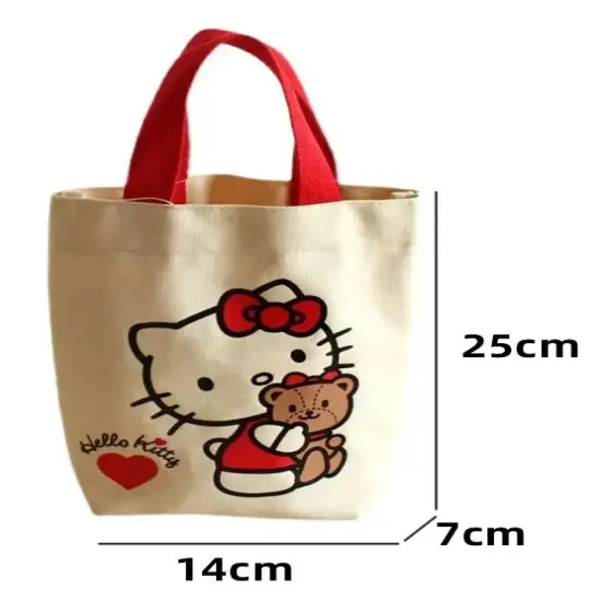 HK Kitty Handbags Canvas Lunch Bag Bento bag Storage bag {2}