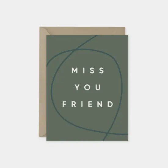 Miss You Friend Card, Modern Friendship {2}