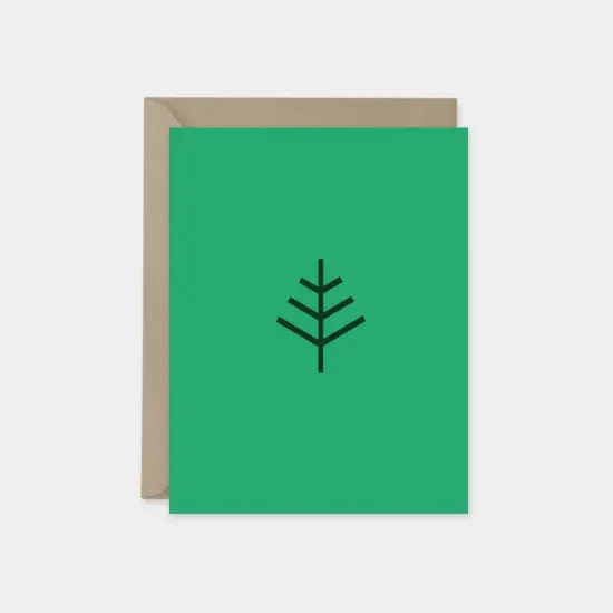 Minimalist Holiday Line Art Card, Modern {1}