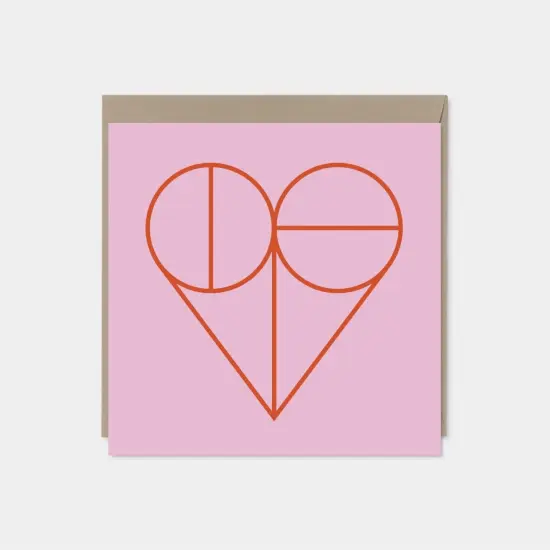 Geo Wire Outline Valentine's Day Card, {1}