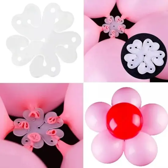 50-Pack Flower Shape Balloon Clips for Weddings & Parties, Portable Holder Decor {2}