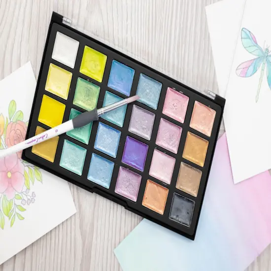 Sunbeam Shimmering Watercolor Palette {1}