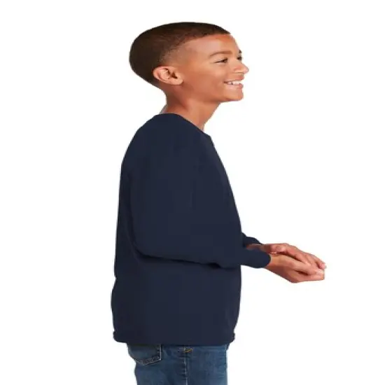 Gildan&reg; Youth Heavy Cotton Long Sleeve Crew-Neck T-Shirt Black {6}