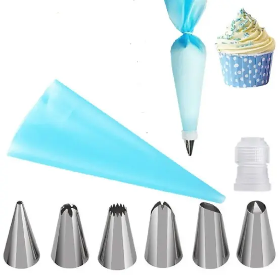 8-Piece Cake Decorating Kit - Piping Bag and Icing Tips, Pastry Bag for Baking {1}