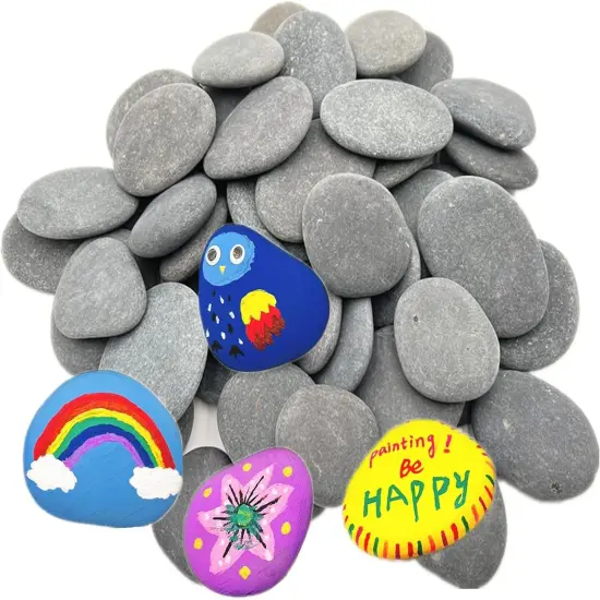50PCS Painting Rocks, Natural DIY Rocks Flat & Smooth Kindness Rocks for Arts, Crafts, Decoration, Medium & Small Rocks for Painting ，1.5"-3"Hand Picked for Painting Rocks {2}
