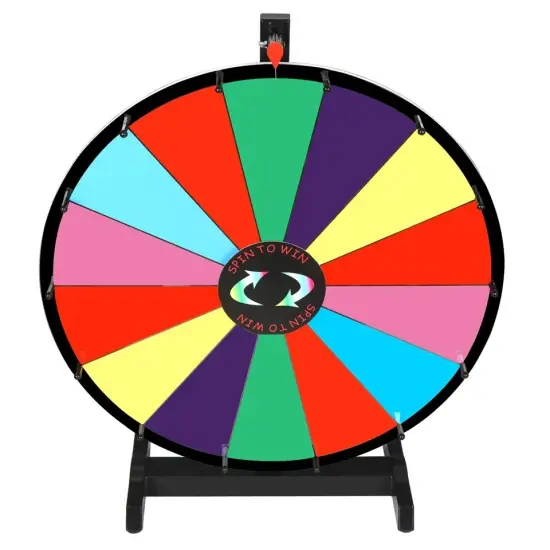24" Tabletop Spinning Prize Wheel 14 Slots w/DryErasable Trade Show Carnival {1}