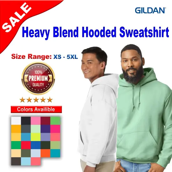 Gildan&reg; Heavy Blend Long Sleeve Hooded Sweatshirt Ash {2}