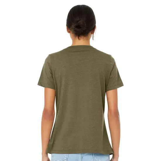 BELLA + CANVAS&reg; Women's Relaxed Heather CVC V Neck Short Sleeve T-Shirt - 6405CVC Heather slate {7}