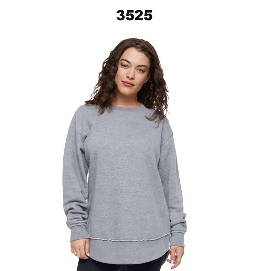 LAT&reg; Women's Weekend Fleece Crewneck Sweatshirt Natural heather {3}