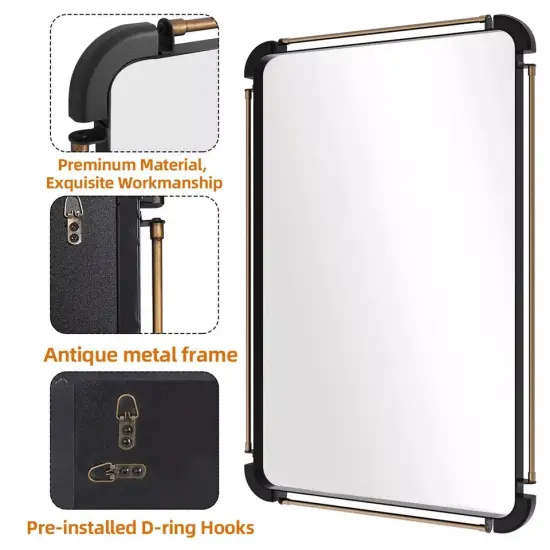 Wisfor Wall Bathroom Mirror Antique Frame for Living Room HD Antioxidant Glass {3}