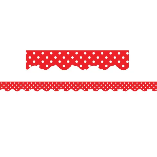 Red Mini Polka Dots Border Trim, 35 Feet Per Pack, 6 Packs {2}
