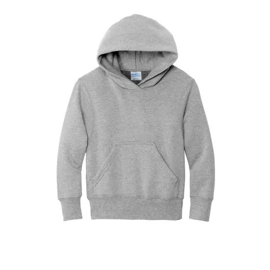 Port & Company&reg; Youth Core Fleece Pullover Hooded Sweatshirt Ash {1}