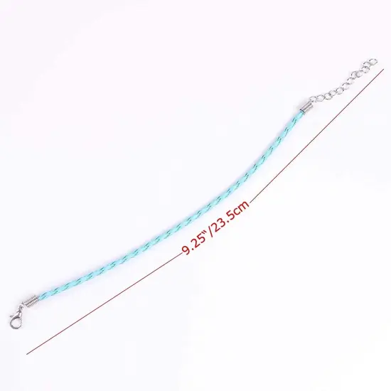 50 Pieces Mixed Color Leather Lace Plaited Bracelet Cords DIY Jewelry Making Handicrafts Braided Ropes with Lobster Clasps Extended Chain for Wrist Charms Bracelets Jewelry Making {3}