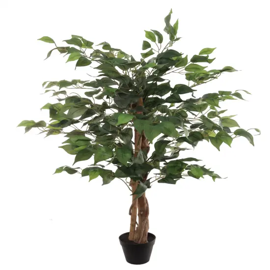 Premium 3-Foot Ficus Tree with 378 Lush Leaves - Perfect for Home or Office Decor, Floral Home by Artificial Flowers {1}