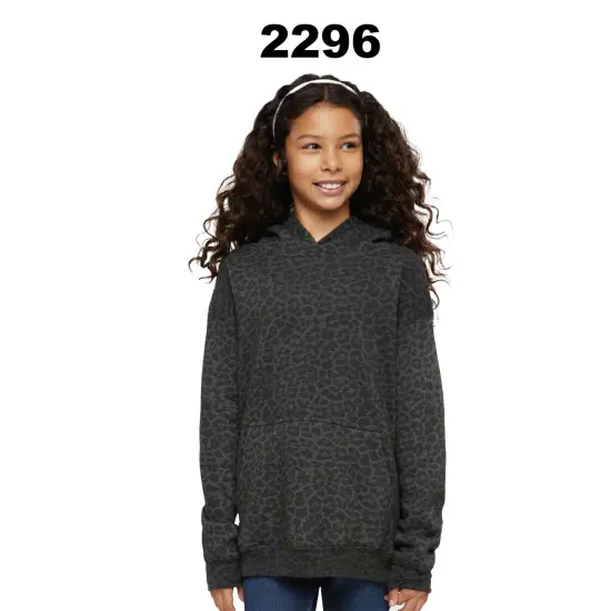 LAT&reg; Youth Long Sleeve Fleece Hoodie Military green {3}