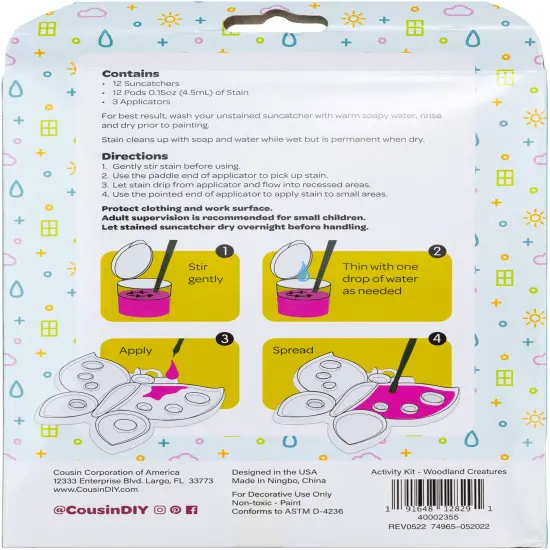 CousinDIY Suncatcher Kit-Woodland, Makes 12 {3}