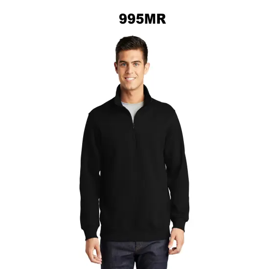 JERZEES&reg; Nublend Cadet Collar Quarter-Zip Long Sleeve Sweatshirt Maroon {3}