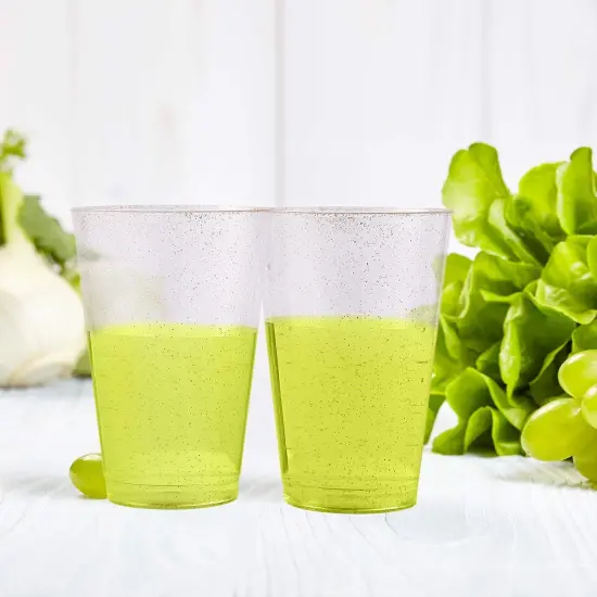 100 Pack 14 oz Plastic Cups - Disposable Heavy-duty Tumblers Clear {5}