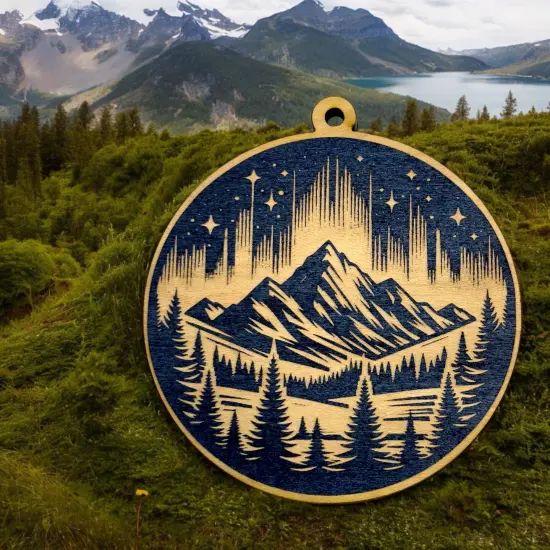 Ornament - Black - Northern Lights aurora borealis {2}