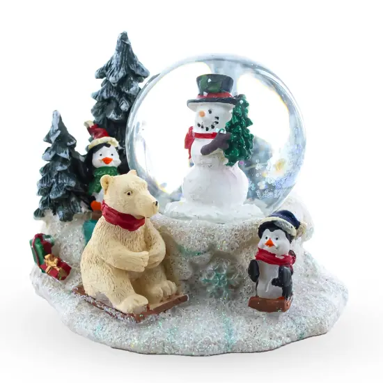 Snowman, Polar Bear and Penguins Mini Water Snow Globe {1}