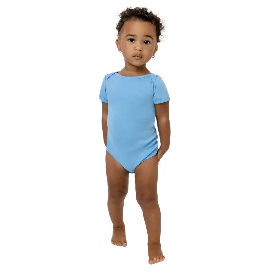 BELLA + CANVAS&reg; Infant Triblend Short Sleeve One Piece Peach Triblend {4}