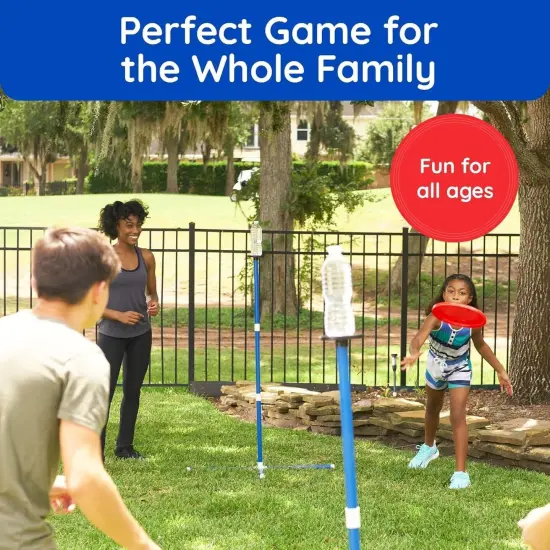 Yard Games for Adults and Kids - Outdoor Polish Horseshoes Game Set for Backyard and Lawn with Frisbee, Bottle Stands, Poles and Storage Bag﻿, Easter Basket Stuffers Gifts for Kids. {2}