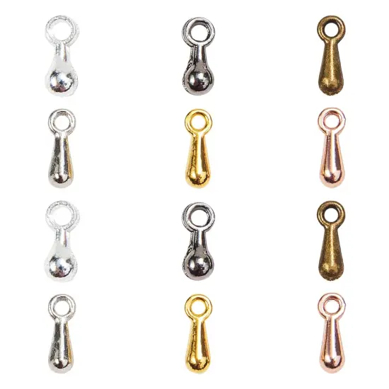 600 Pieces Alloy Extender Chain Terminator Charm Tear Drop Dangle End Beads End Piece for DIY Jewelry Findings Necklace Making(6 Colors) {8}