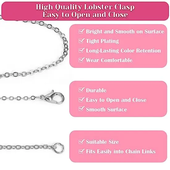60 FT Chains for Jewelry Making, Jewelry Making Chains for Necklace with Pliers, Open Jump Rings and Lobster Clasps for Making Jewelry DIY Necklace Bracelet Anklet, 6Colors 2mm {6}