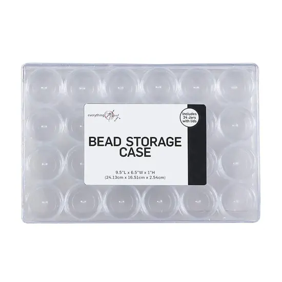 Large Plastic Bead Storage Organizer Box, 24 Jars - Container for Beads & Supplies - Organizers for Craft, Art, & Painting - Plastic Container Case For Organization {5}