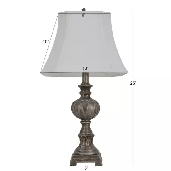 Antique Silver Traditional Table Lamp {2}