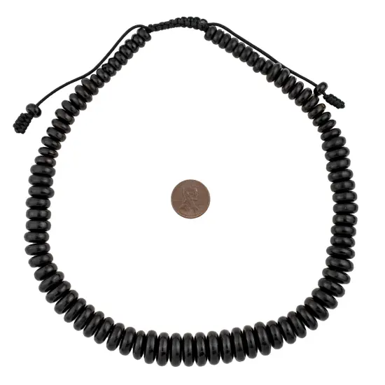 The Bead Chest Black Horn Disk Beads (Graduated) {2}