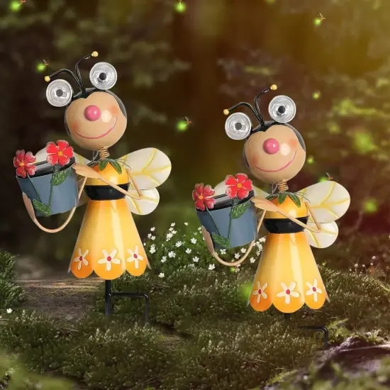 2Pcs Solar Garden Lawn Lights Outdoor Lamp Landscape Bee Lights Arts and Crafts {3}