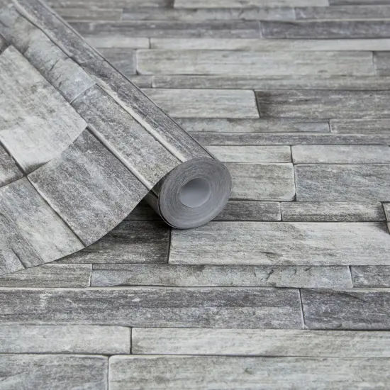 Transform Stonewall Grey Peel and Stick Wallpaper {3}