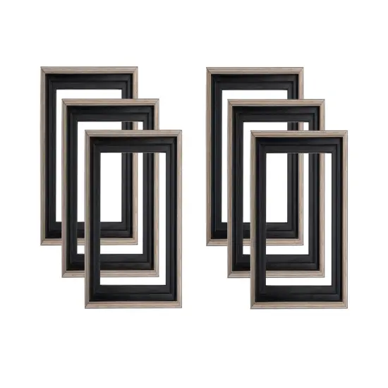 Creative Mark Illusions Floater Canvas Frame, Black and Antique Gold, 3/4 in - Pack of 6, Ideal for Galleries, Artists & Professionals, Frames for Canvas Paintings, Complete Hanging Hardware {1}