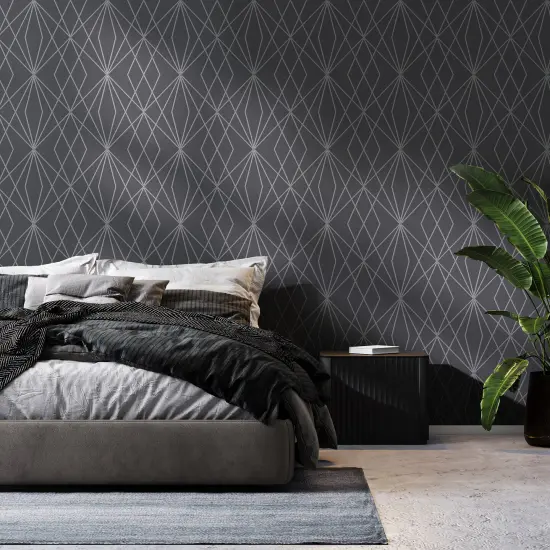 Transform Trellis Grey Peel and Stick Wallpaper {1}