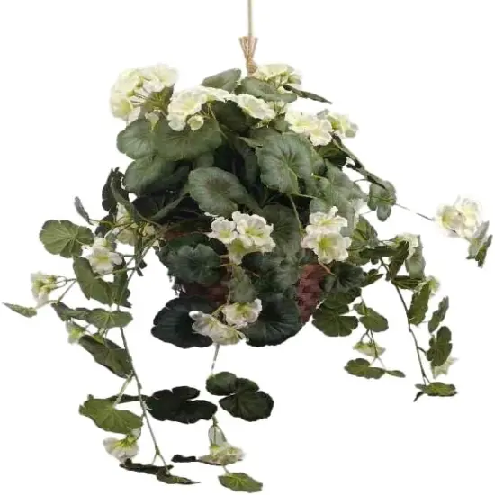 30-Inch White Silk Geranium Plant with Lifelike Appearance for Home and Office D&eacute;cor | Vibrant Artificial Flower Arrangement | Floral Home by Artificial Flower {1}