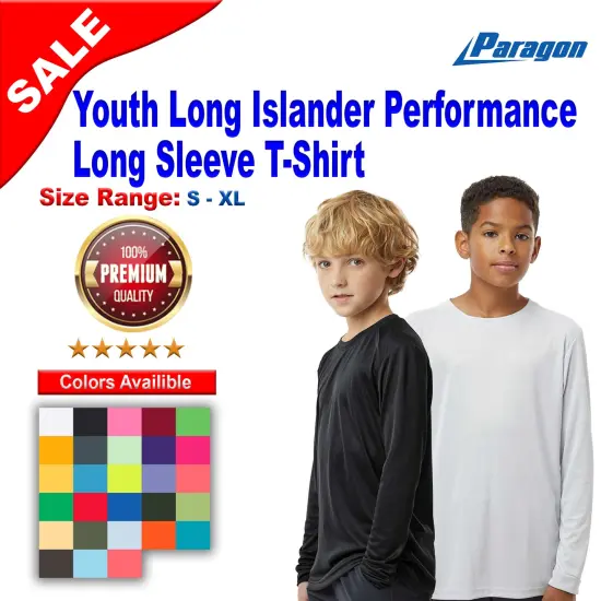 Paragon&reg; Youth Long Islander Performance Long Sleeve T-Shirt Navy {2}