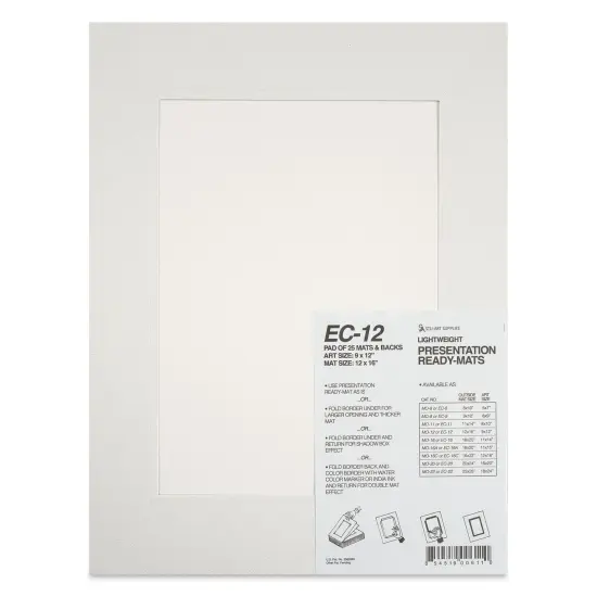 Stu-Art Economy Ready-Mats with Backing - 12" x 16", Pkg of 25 {1}